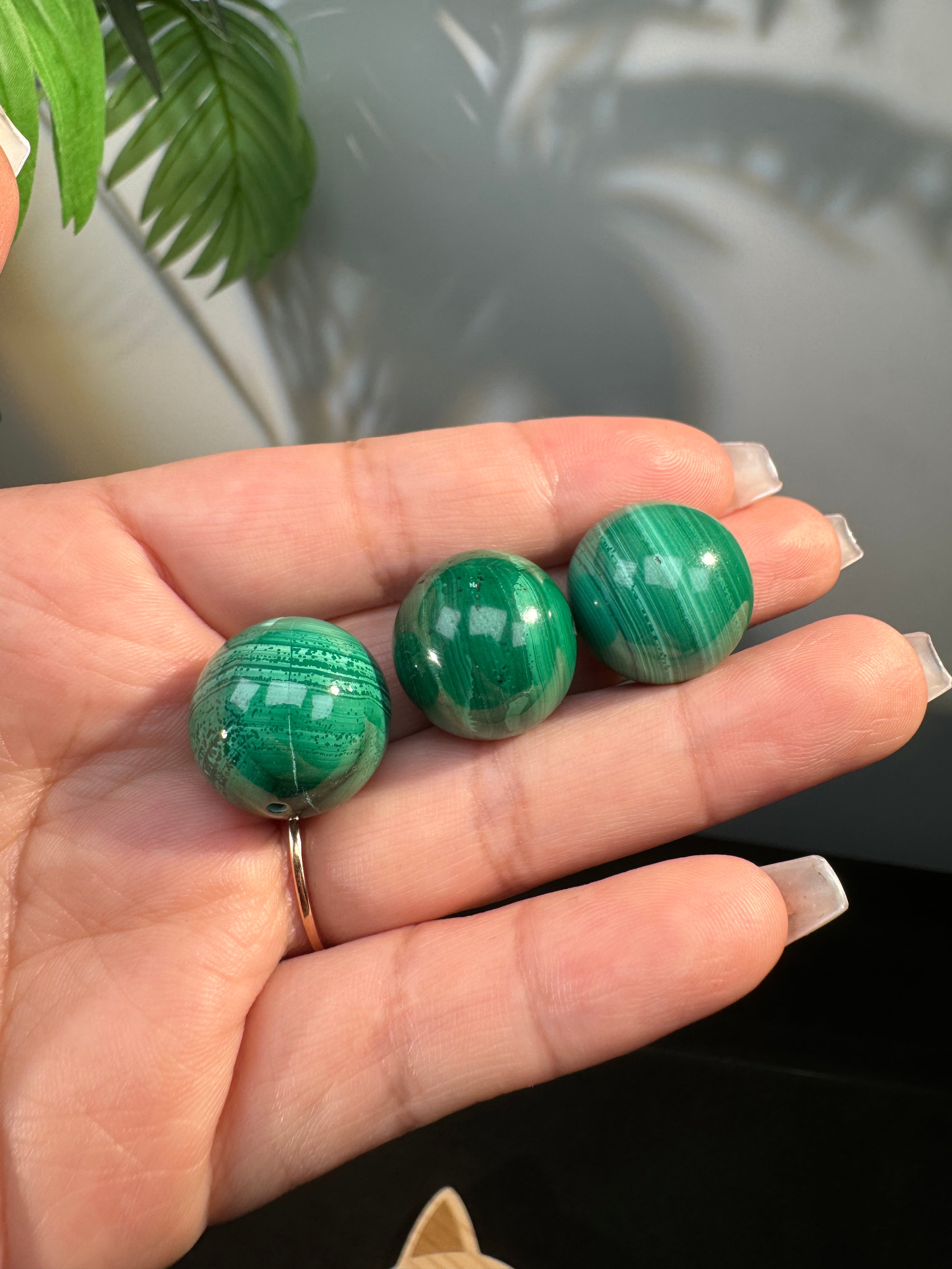 Malachite beads 17mm+