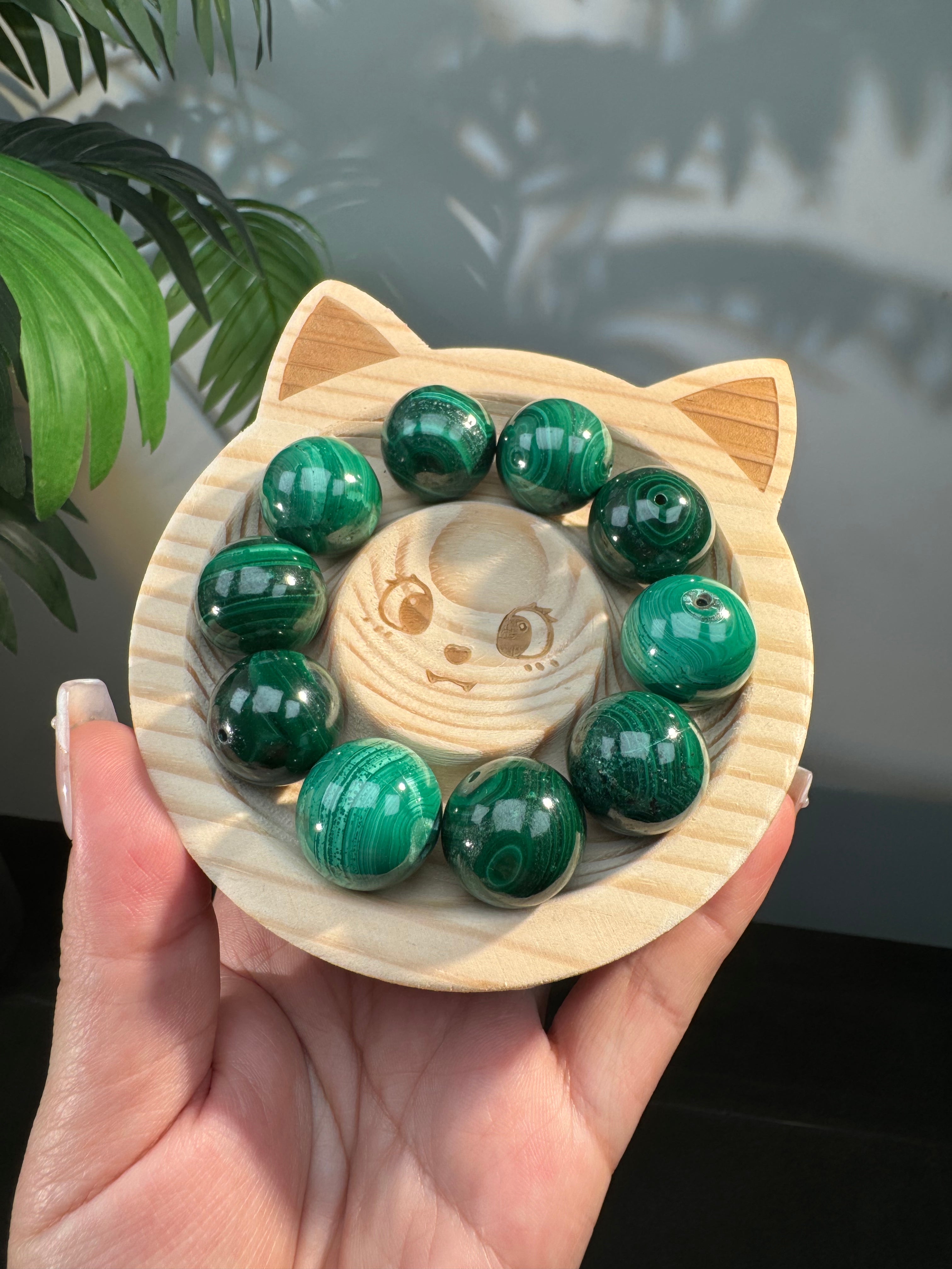 Malachite beads 17mm+