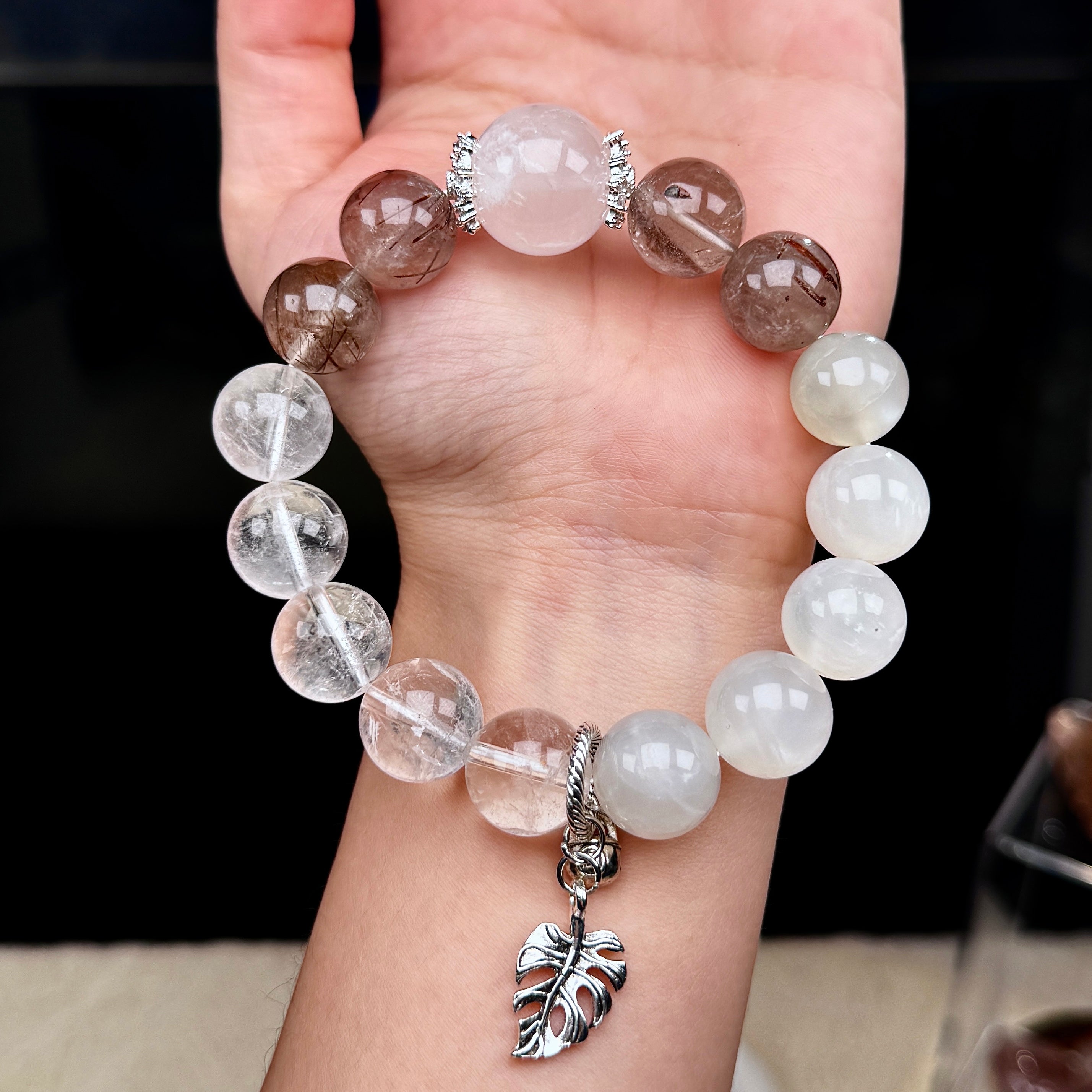 TGS DESIGN CLEAR QUARTZ+MOON STONE+RED RUTILE