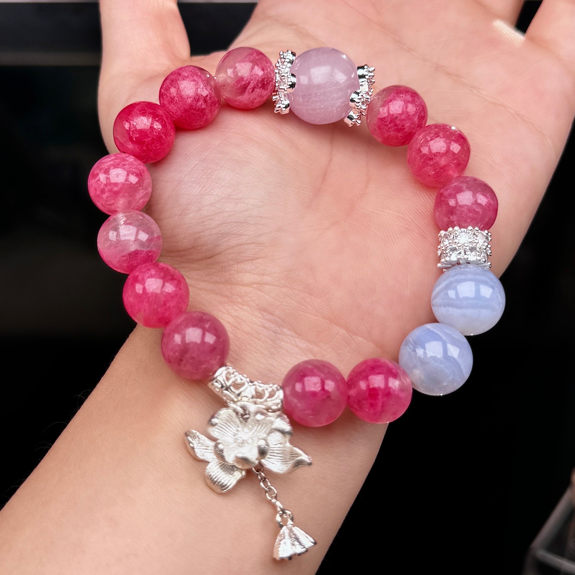 TGS DESIGN ICE RHODONITE+AMETHYST+BLUE LACE AGATE