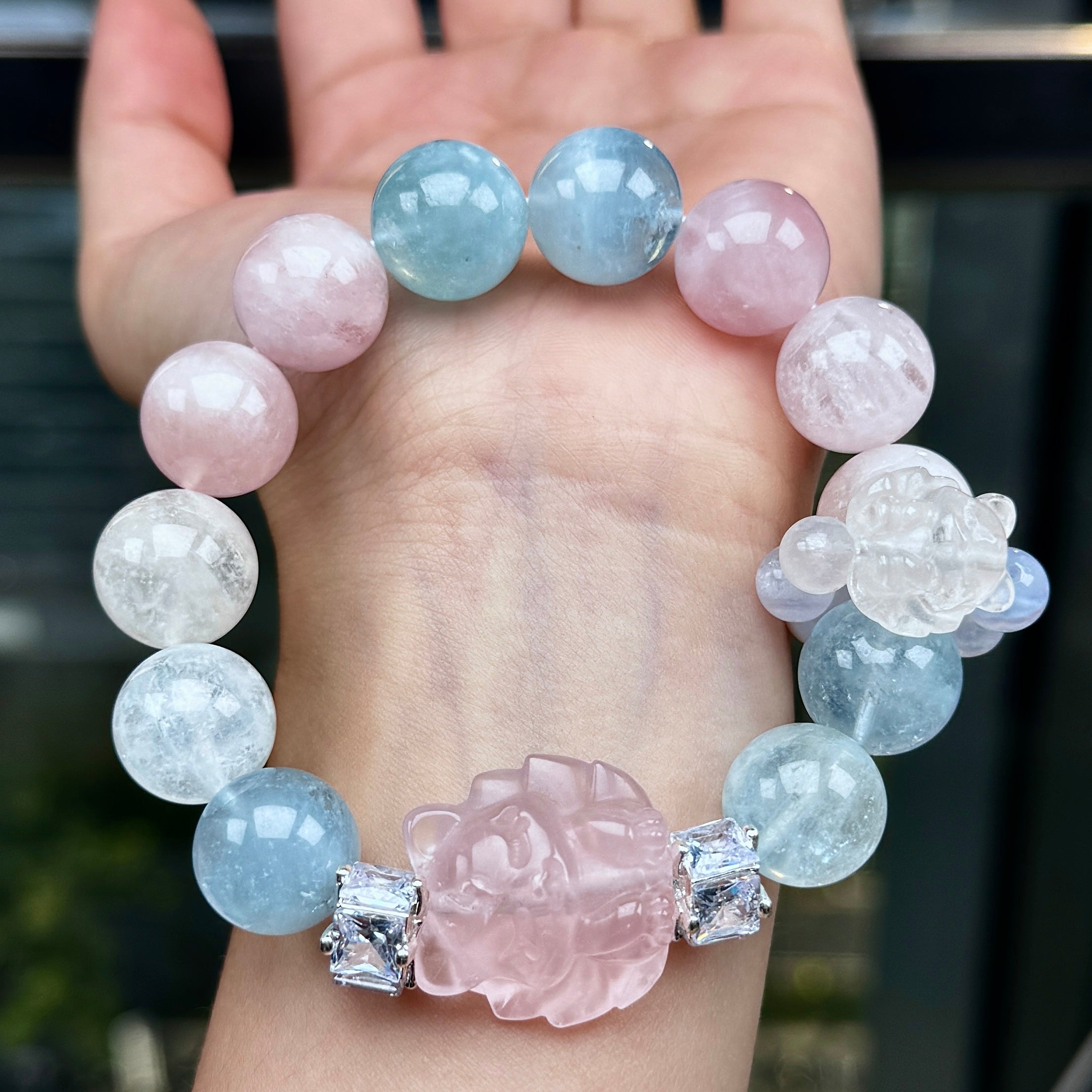 TGS DESIGN AQUAMARINE+ROSE QUARTZ