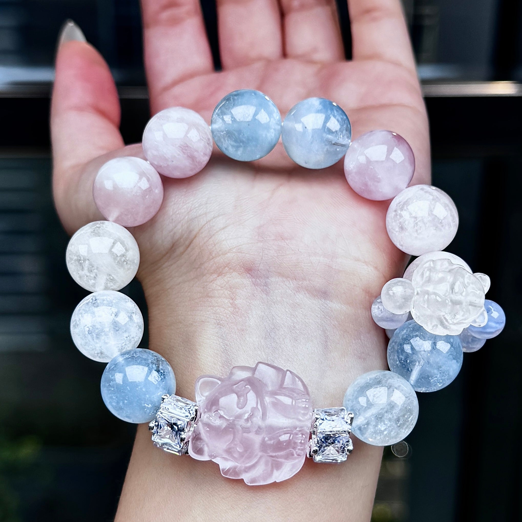 TGS DESIGN AQUAMARINE+ROSE QUARTZ