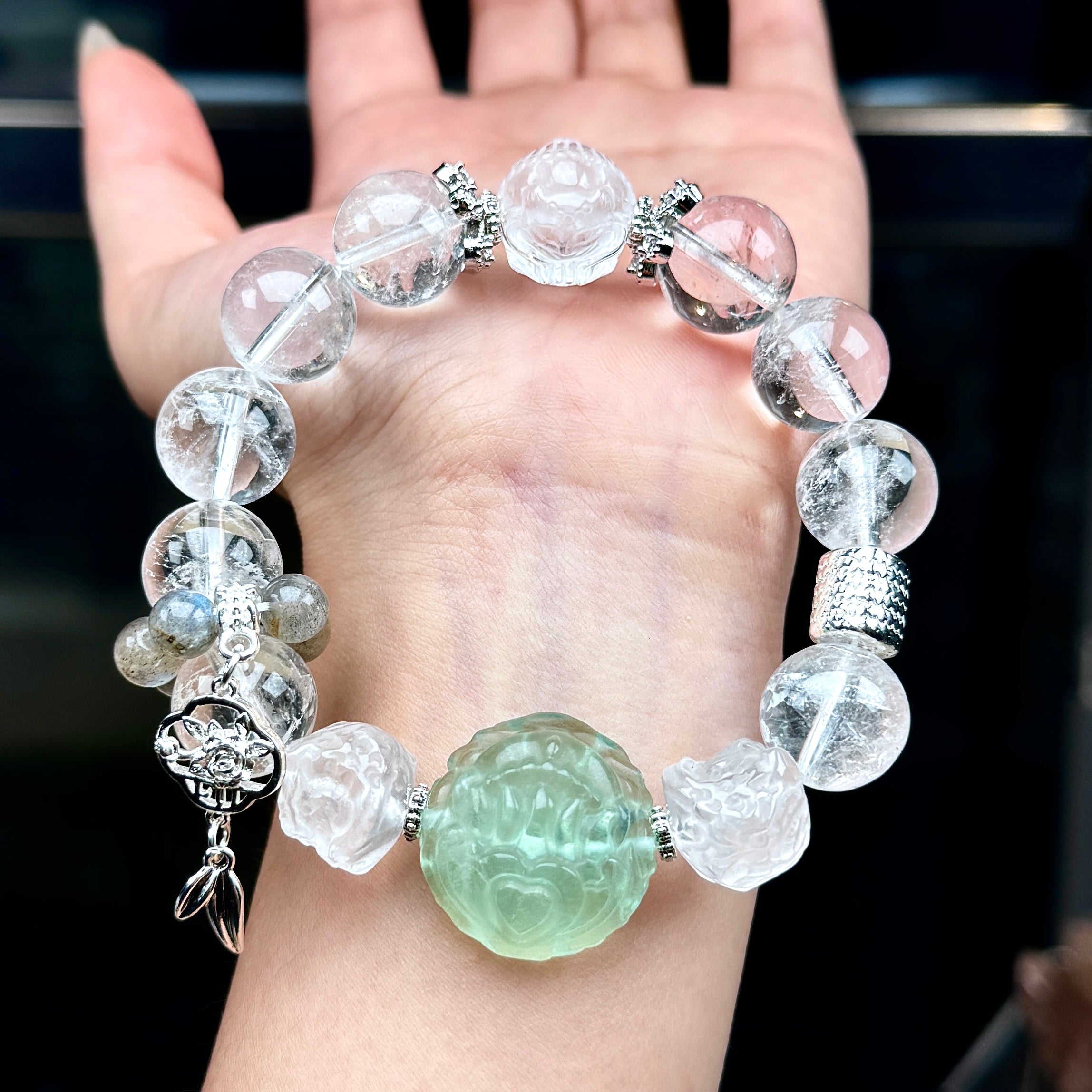 TGS DESIGN CLEAR QUARTZ+FLUORITE+MOON STONE