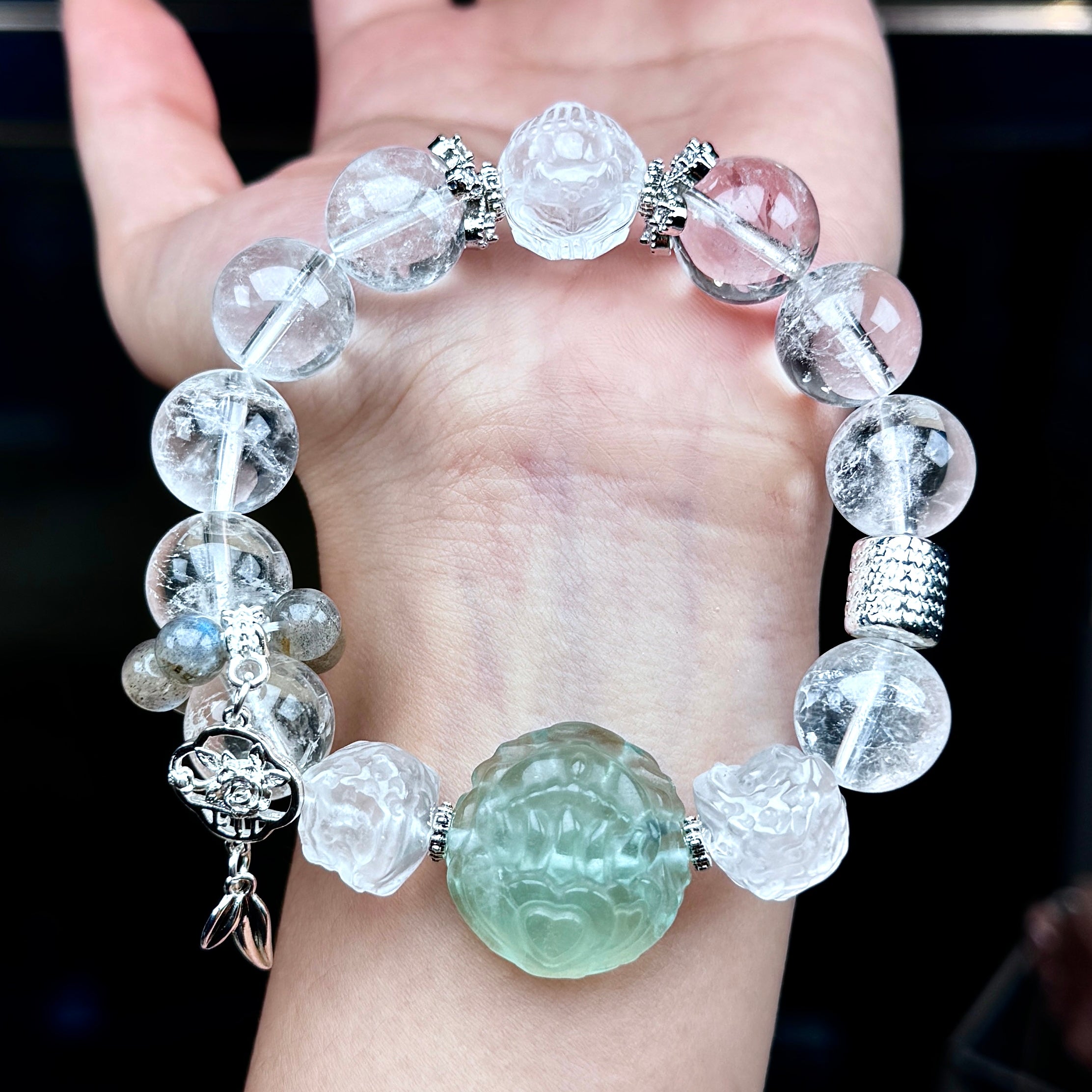 TGS DESIGN CLEAR QUARTZ+FLUORITE+MOON STONE