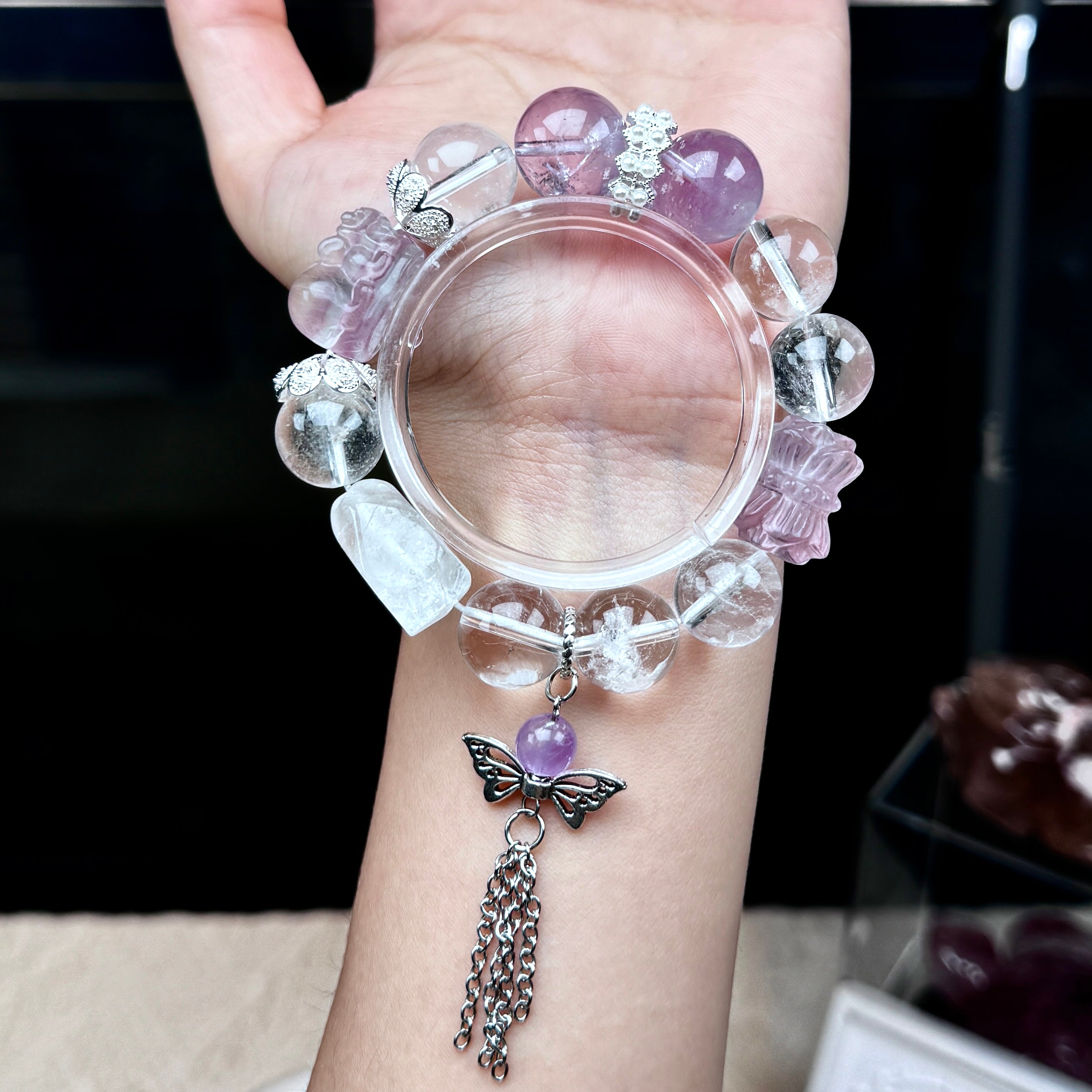 TGS DESIGN FLUORITE+CLEAR QUARTZ+AMETHYST