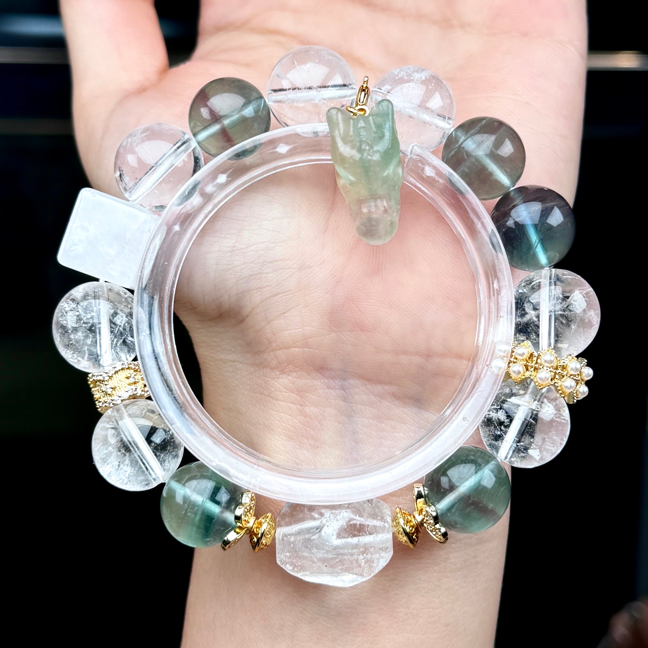 TGS DESIGN FLUORITE+CLEAR QUARTZ