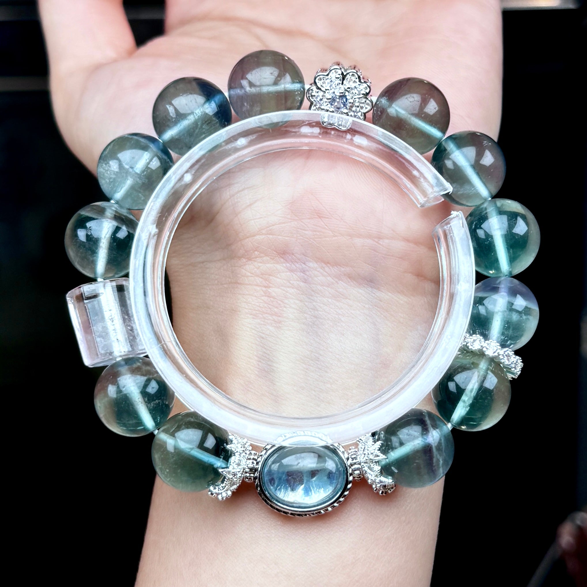 TGS DESIGN FLUORITE+CLEAR QUARTZ