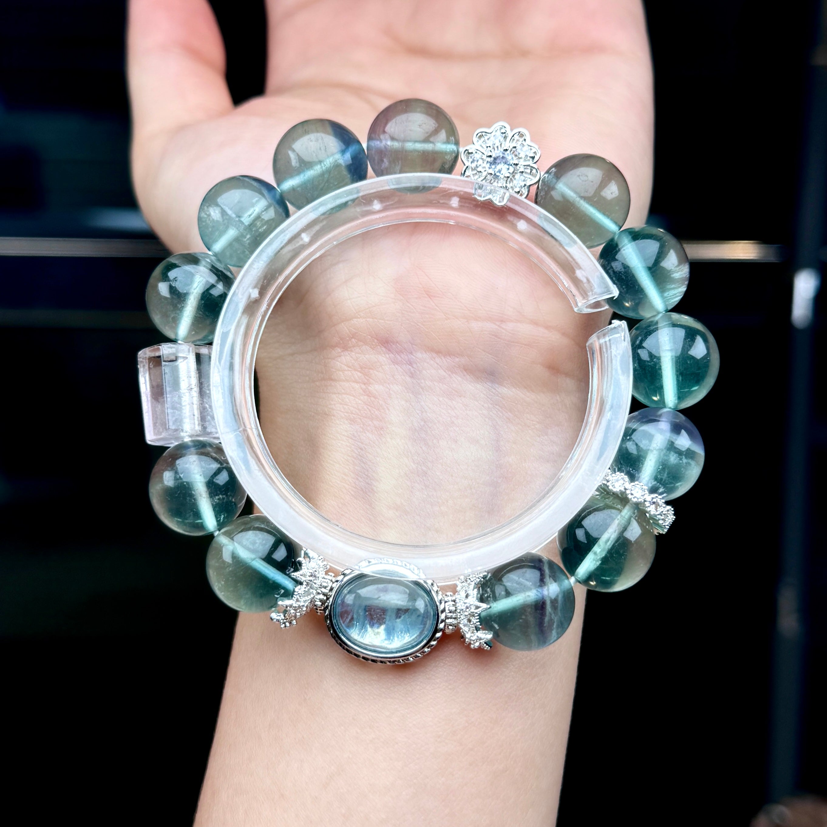 TGS DESIGN FLUORITE+CLEAR QUARTZ