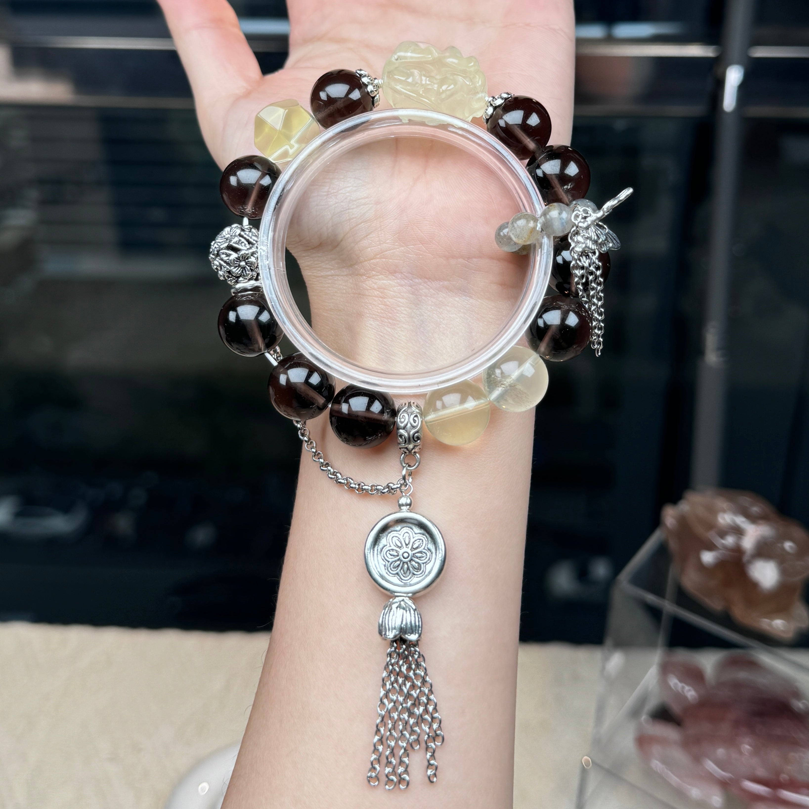 TGS DESIGN SMOKY QUARTZ+PIXIU CITRINE