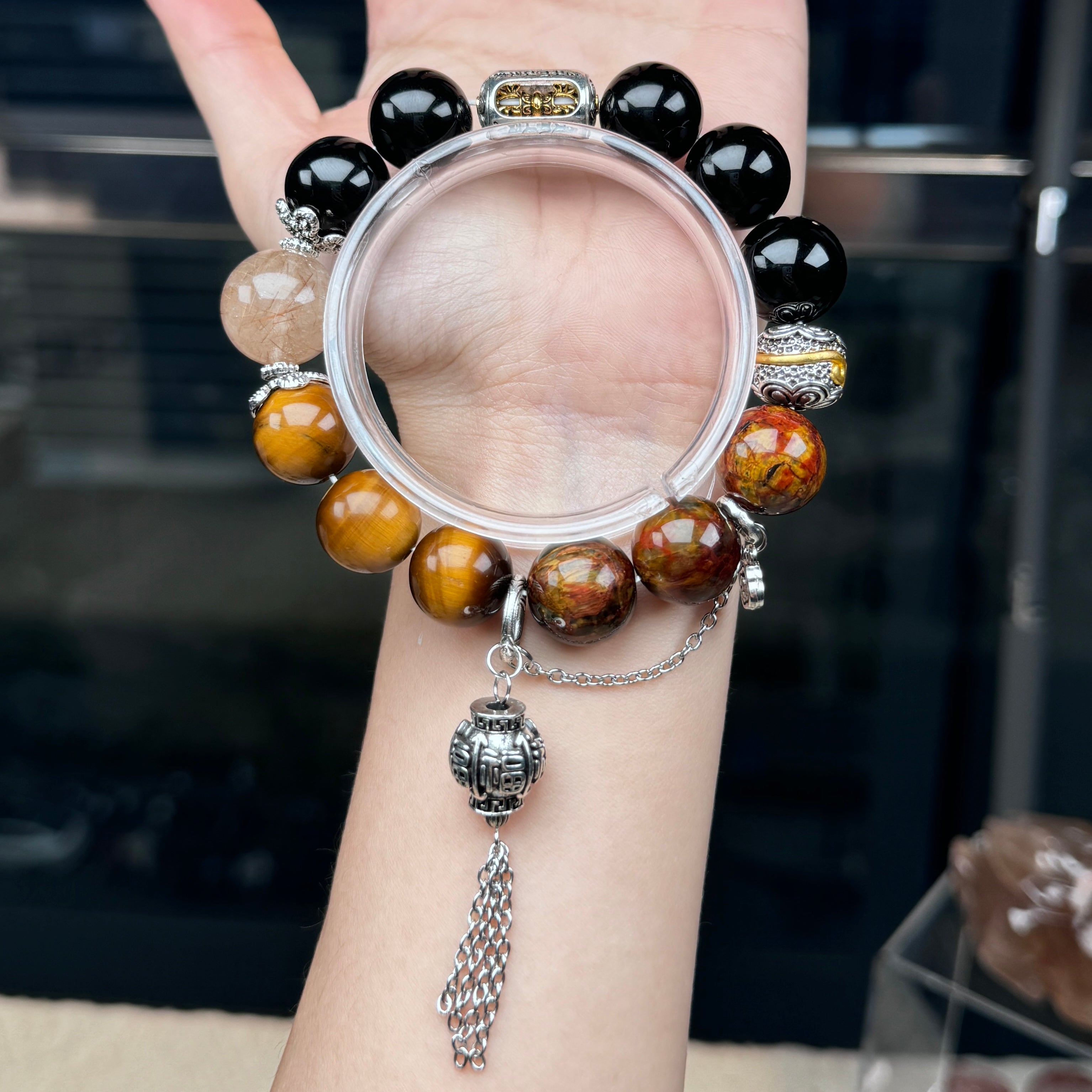 TGS DESIGN ONYX+YELLOW TIGER EYE+PIETERSITE