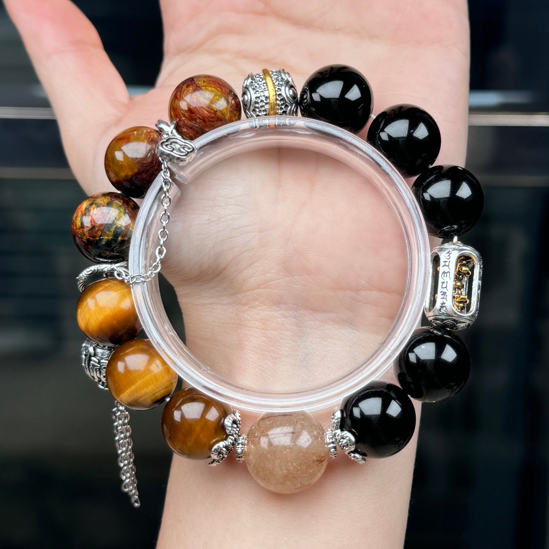 TGS DESIGN ONYX+YELLOW TIGER EYE+PIETERSITE