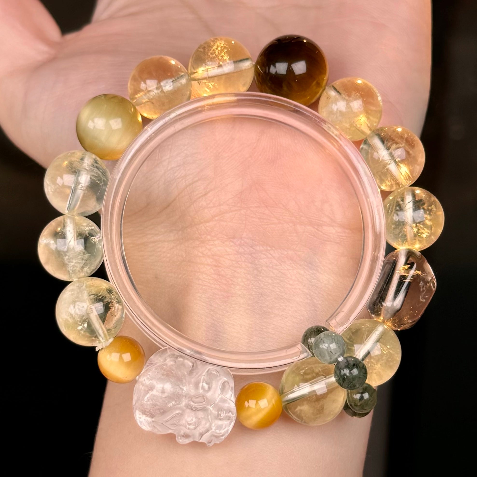 TGS DESIGN CITRINE+CLEAR QUARTZ+YELLOW TIGER EYE