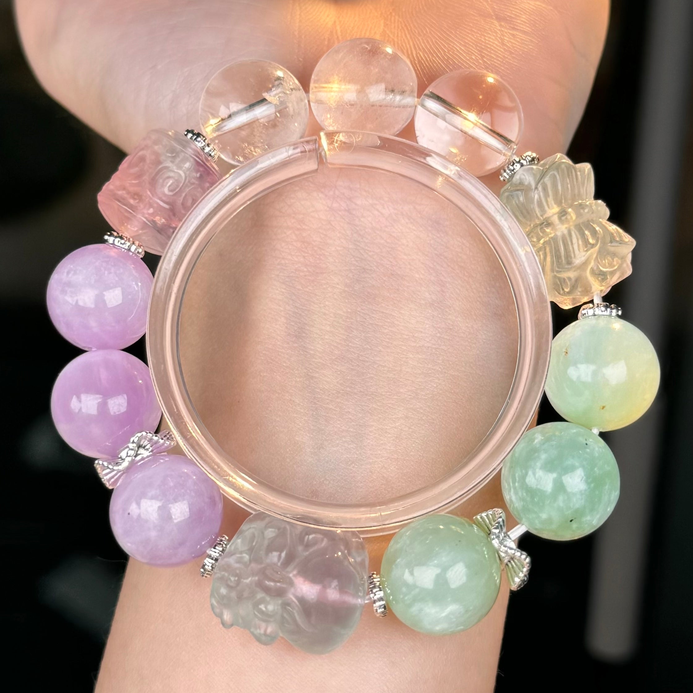 TGS DESIGN FLUORITE+CLEAR QUARTZ+KUNZITE