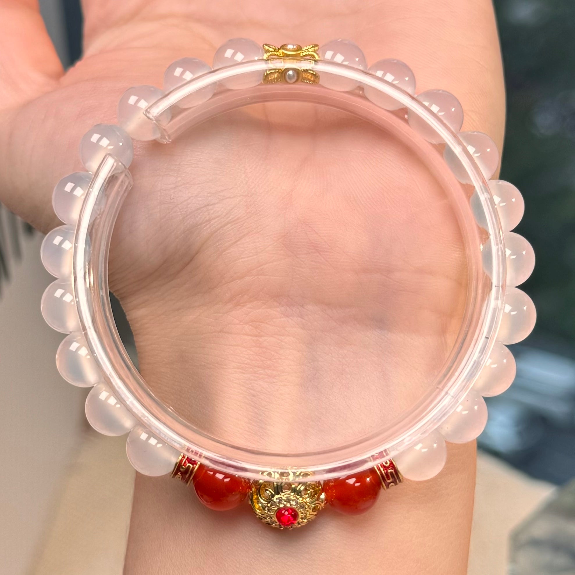 TGS DESIGN WHITE AGATE+CARNELIAN