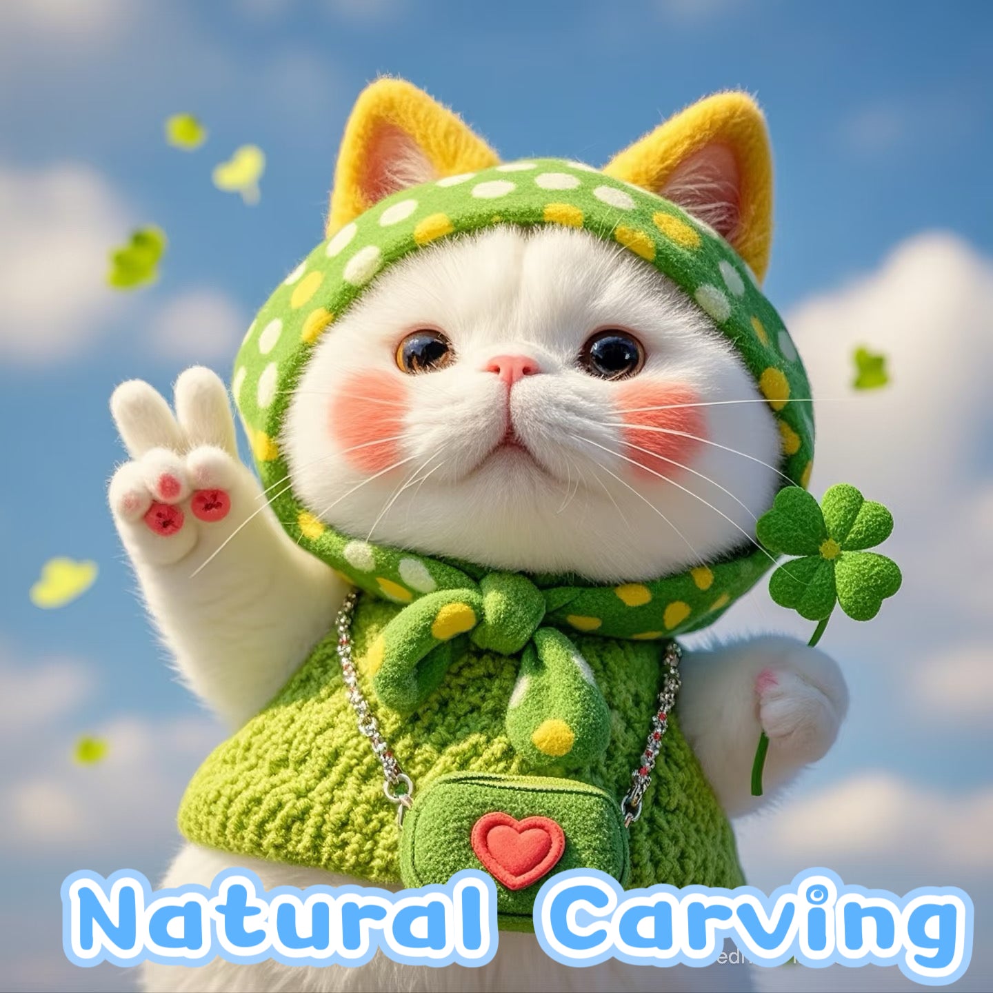 Carving Bags Natural Crystals(Heart game)